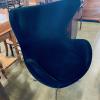Black velvet egg chair