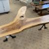 Sycamore and wrought iron coffee table